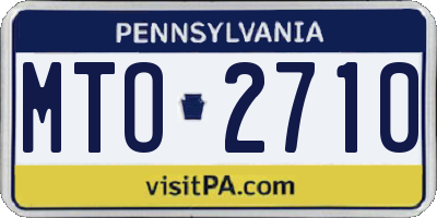 PA license plate MTO2710