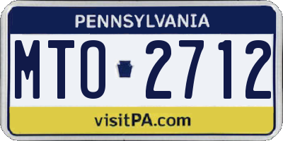 PA license plate MTO2712