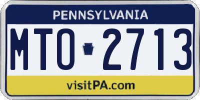 PA license plate MTO2713