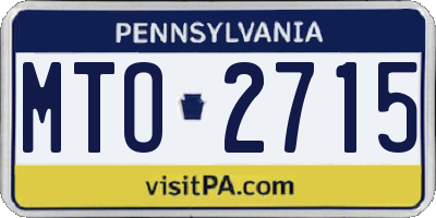 PA license plate MTO2715