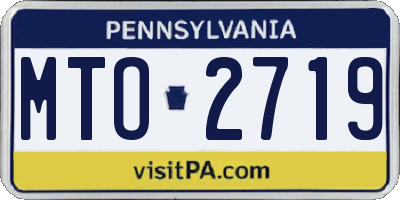 PA license plate MTO2719