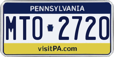 PA license plate MTO2720