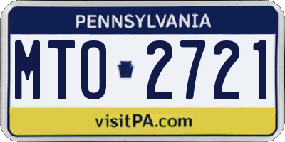 PA license plate MTO2721