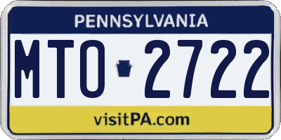 PA license plate MTO2722