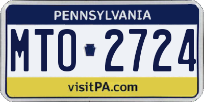 PA license plate MTO2724