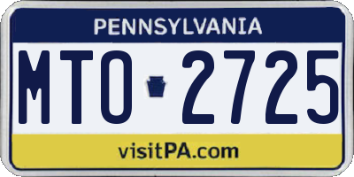 PA license plate MTO2725