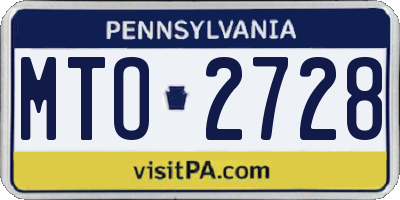 PA license plate MTO2728