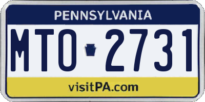PA license plate MTO2731