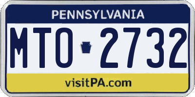 PA license plate MTO2732