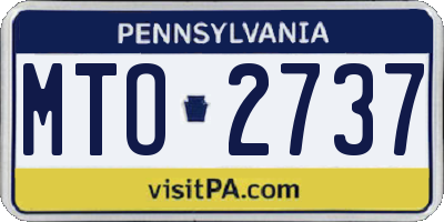 PA license plate MTO2737