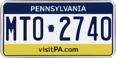 PA license plate MTO2740