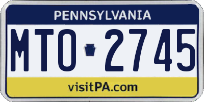 PA license plate MTO2745