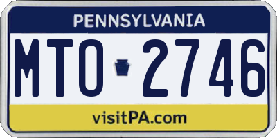 PA license plate MTO2746