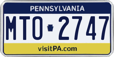 PA license plate MTO2747