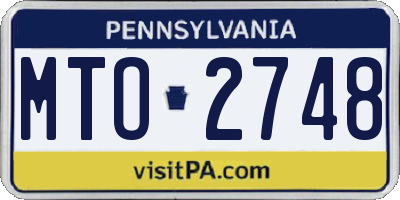 PA license plate MTO2748