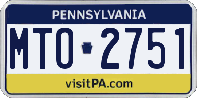 PA license plate MTO2751