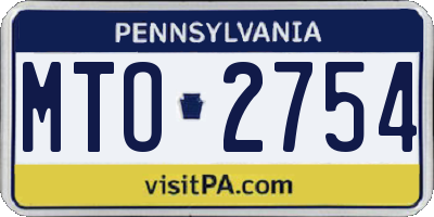 PA license plate MTO2754