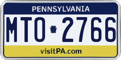 PA license plate MTO2766