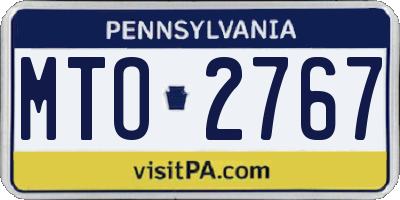 PA license plate MTO2767