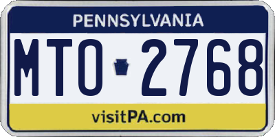 PA license plate MTO2768