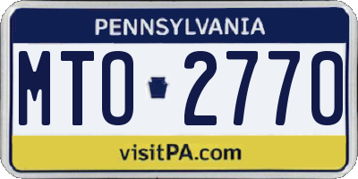 PA license plate MTO2770