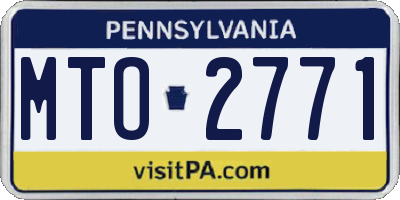 PA license plate MTO2771