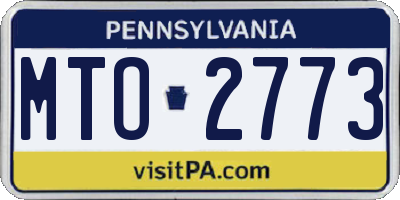 PA license plate MTO2773
