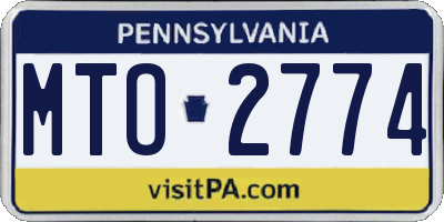 PA license plate MTO2774