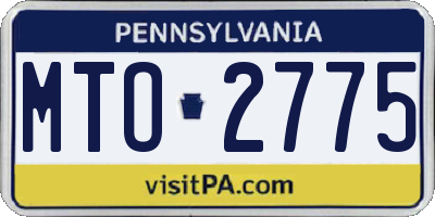PA license plate MTO2775