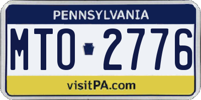 PA license plate MTO2776