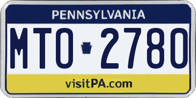 PA license plate MTO2780