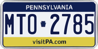 PA license plate MTO2785