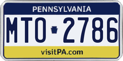 PA license plate MTO2786