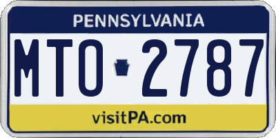 PA license plate MTO2787