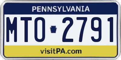 PA license plate MTO2791