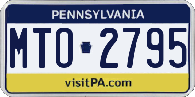 PA license plate MTO2795
