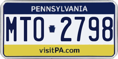 PA license plate MTO2798