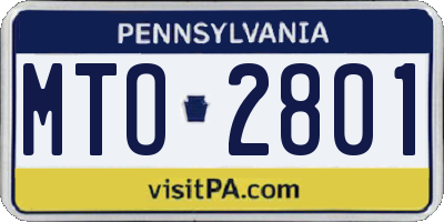 PA license plate MTO2801