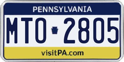 PA license plate MTO2805