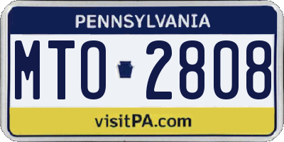 PA license plate MTO2808