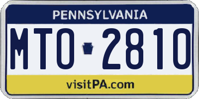 PA license plate MTO2810