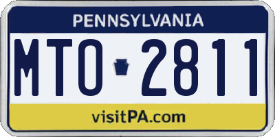 PA license plate MTO2811