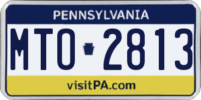 PA license plate MTO2813