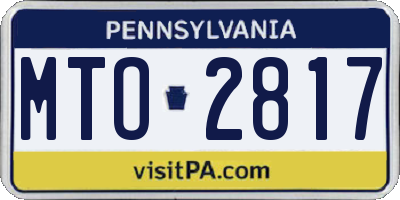 PA license plate MTO2817