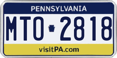 PA license plate MTO2818