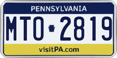 PA license plate MTO2819