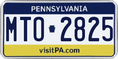 PA license plate MTO2825