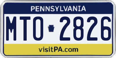 PA license plate MTO2826