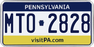 PA license plate MTO2828