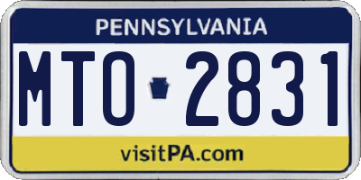 PA license plate MTO2831